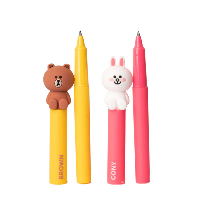 Line Friends pen met 3D figuurtje - Diverse