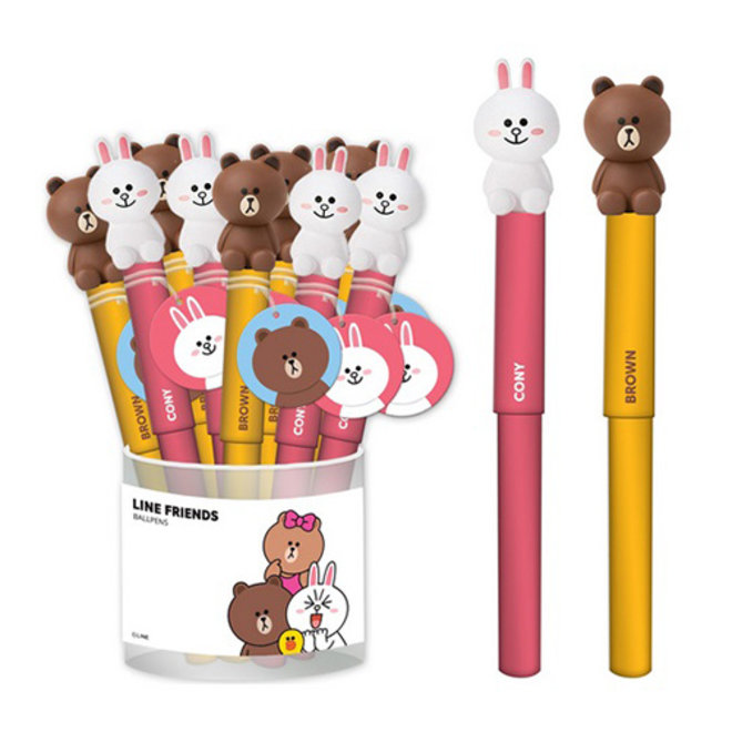 Line Friends pen met 3D figuurtje - Diverse