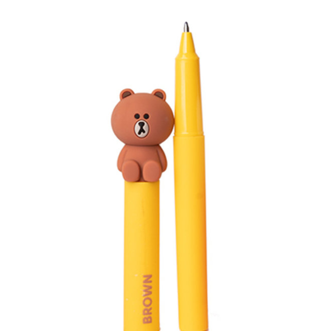 Line Friends pen met 3D figuurtje - Diverse