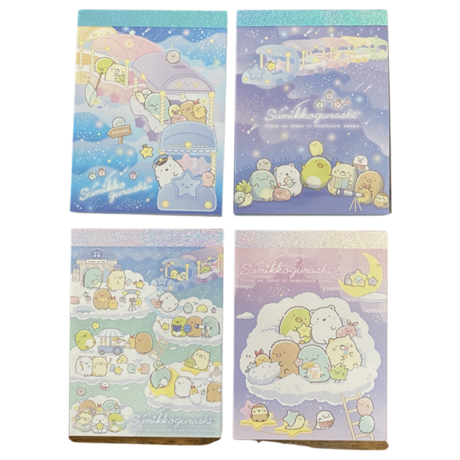 Sumikkogurashi memoblokje klein - Starry sky walk (diverse)