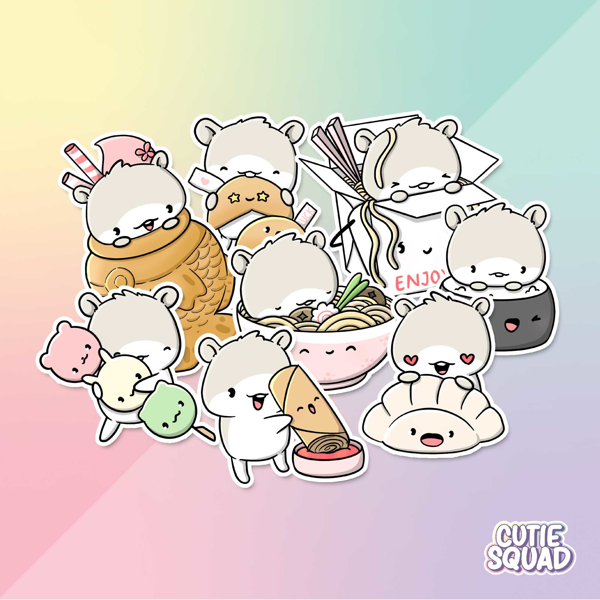 CutieSquad Stickerset - Asian Foodies