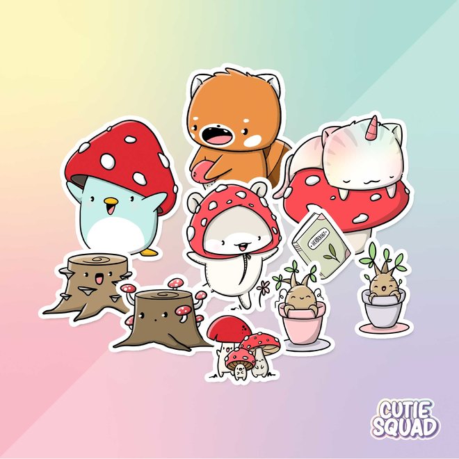 Sticker set - Mushroom Forest