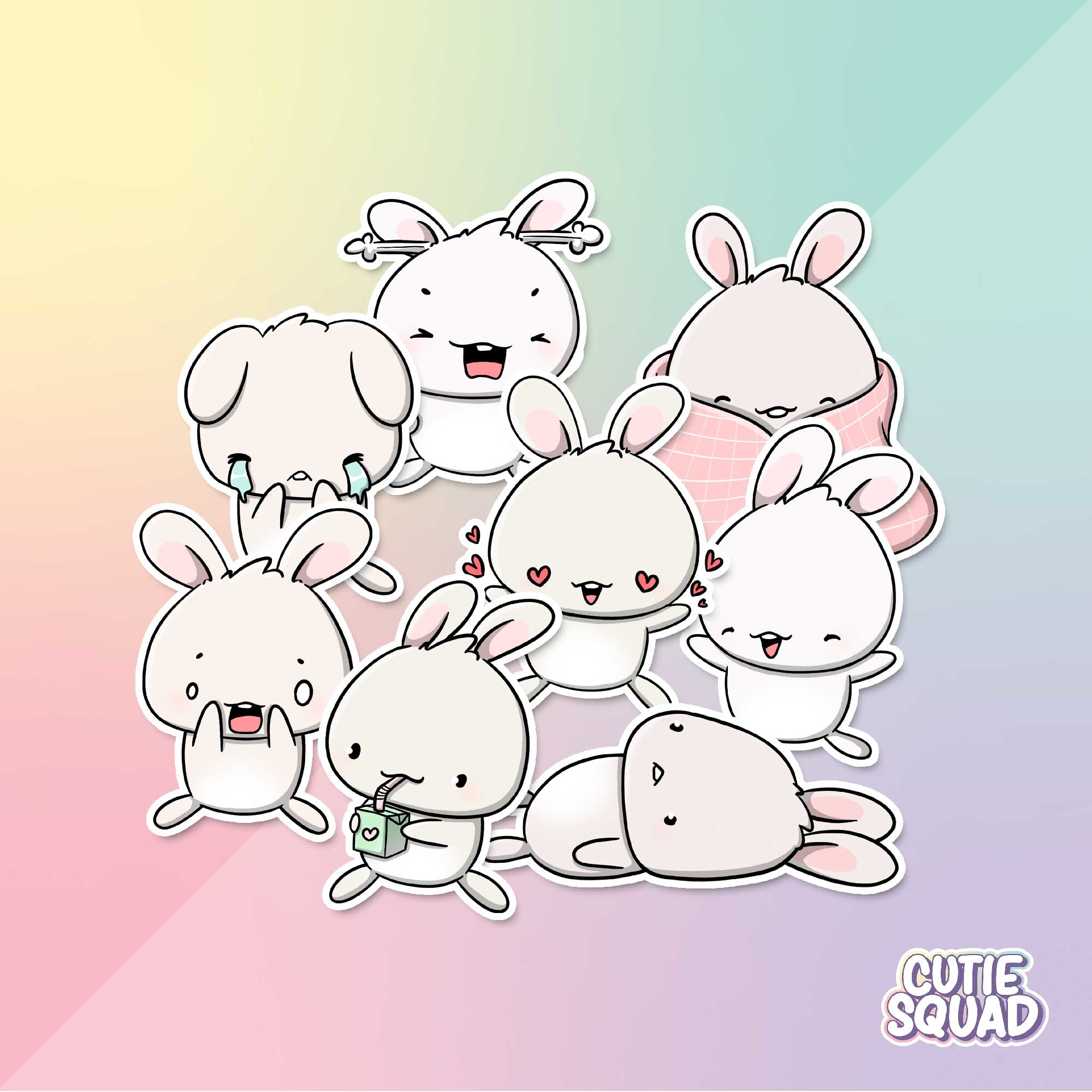 CutieSquad Stickerset Kawaii Bunnies