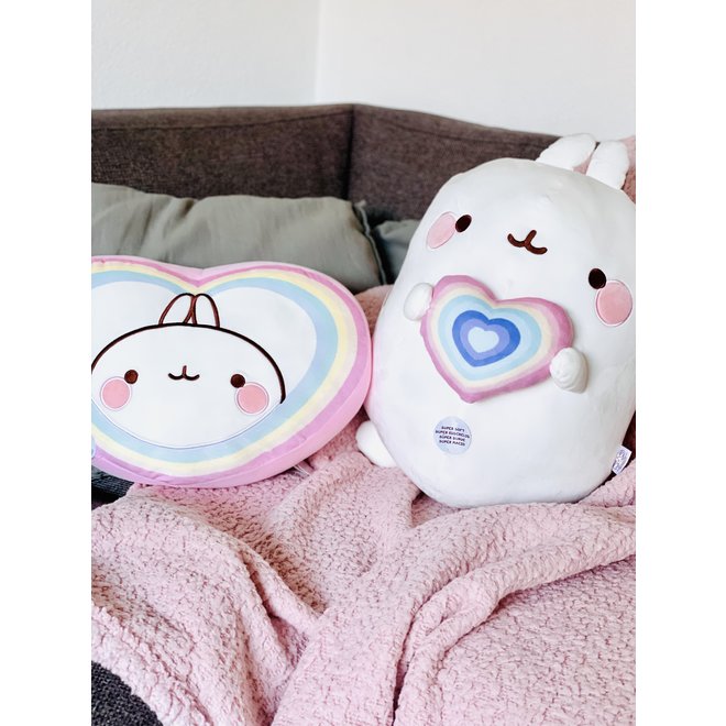 Molang plush with heart - 48 cm