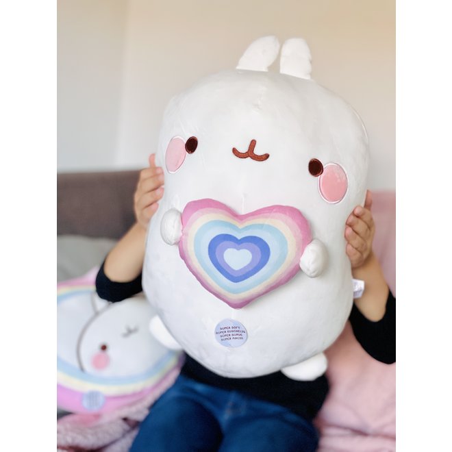 Molang plush with heart - 48 cm