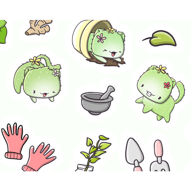 Stickervel - Plant life Cactus Cats