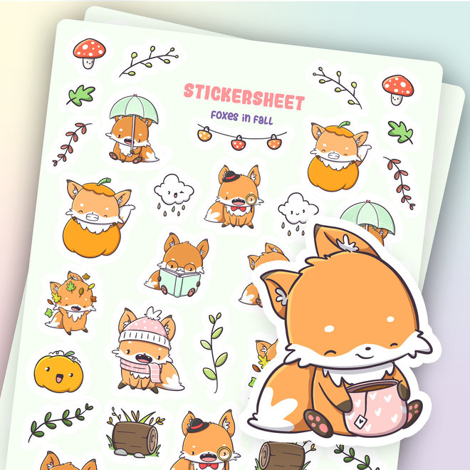 Stickervel - Foxes in fall