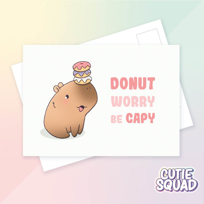 Postcard - Donut worry be capy