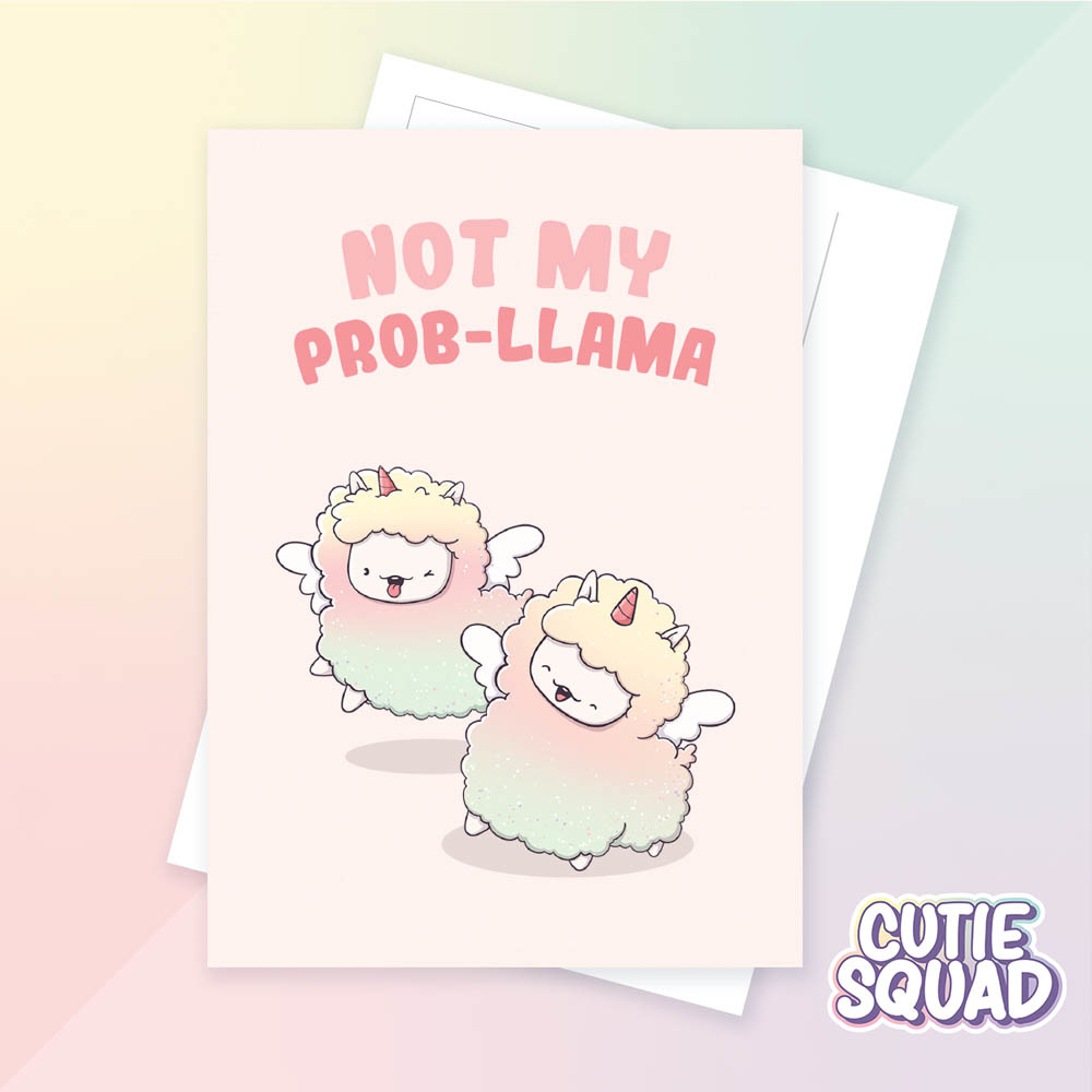 CutieSquad Ansichtkaart Not my prob llama