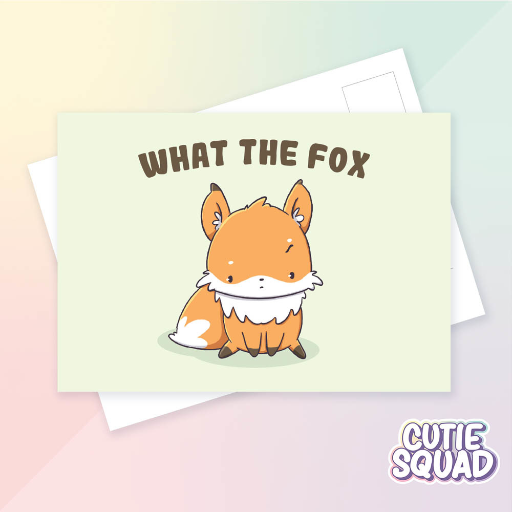 CutieSquad Ansichtkaart What the fox
