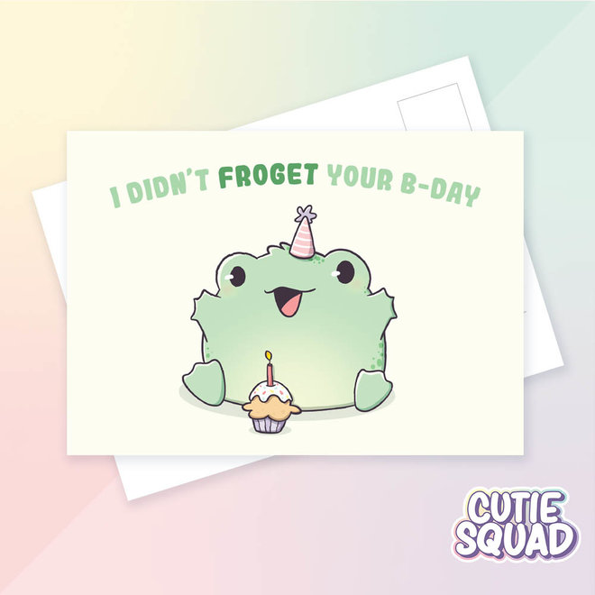 Postcard - I didn't frog-et your birthday