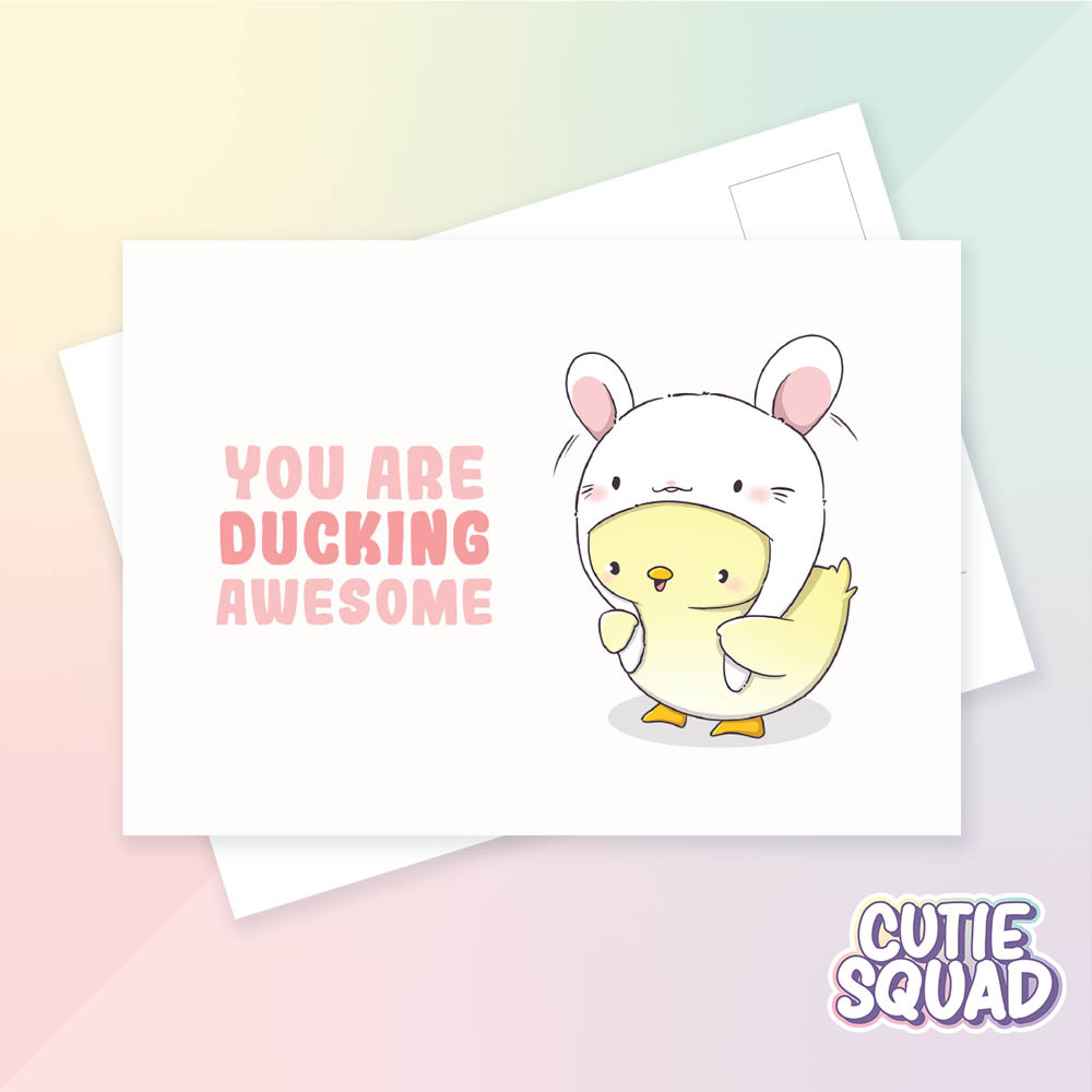 CutieSquad Ansichtkaart - You're ducking awesome