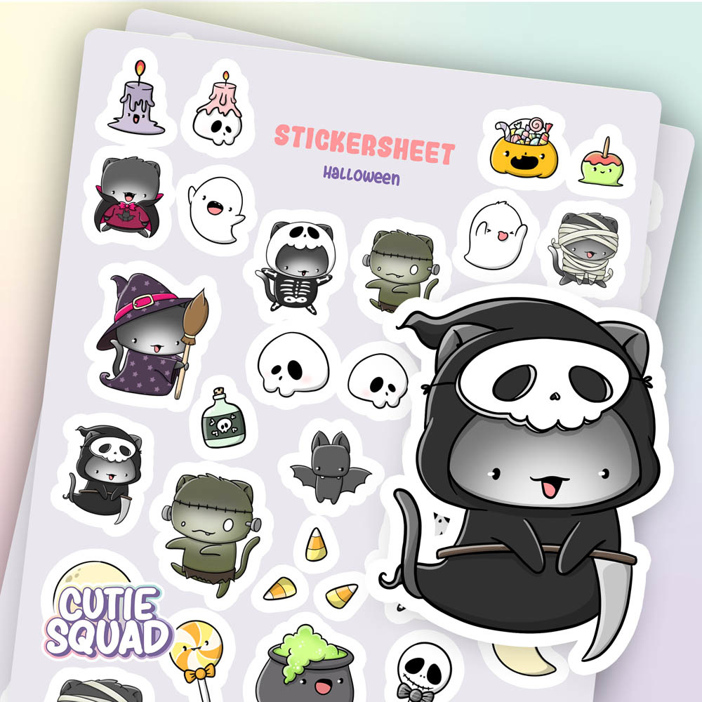 CutieSquad Stickervel - Halloween Cats