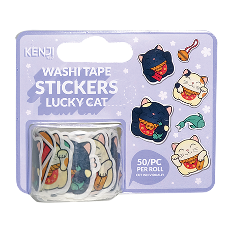 Kenji Washi tape stickers - Lucky Cat