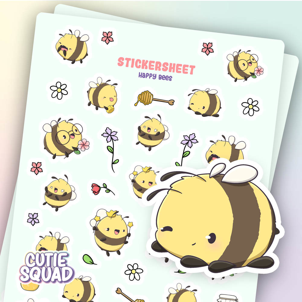 CutieSquad Stickervel Happy Bees II