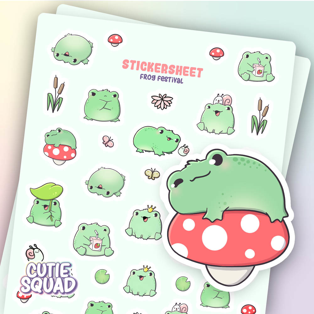 CutieSquad Stickervel- Frog Festival II