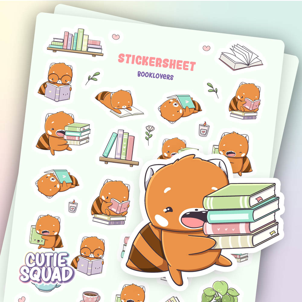 CutieSquad Stickervel- Booklovers II