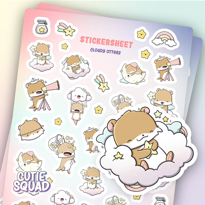 Sticker sheet - Cloudy Otters