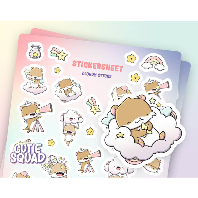 Sticker sheet - Cloudy Otters