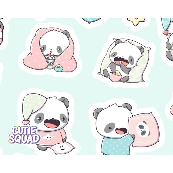 Sticker sheet - Panda Sleepover