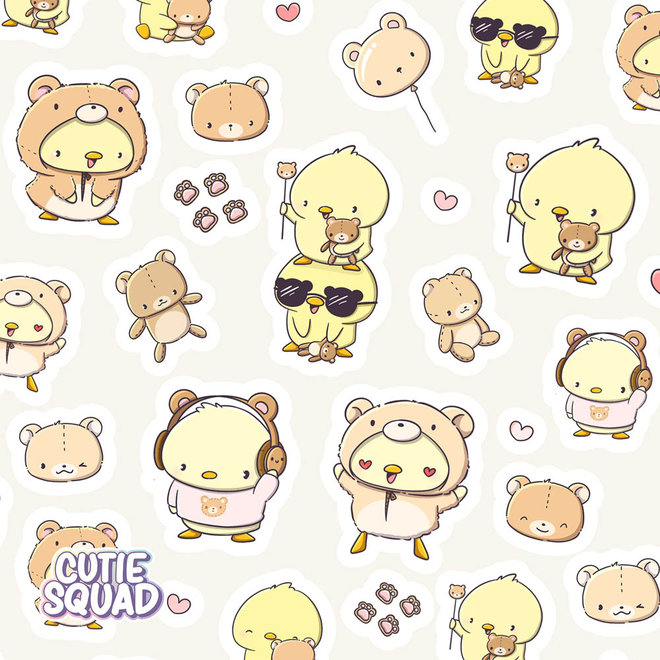 Sticker sheet - Teddy Ducks