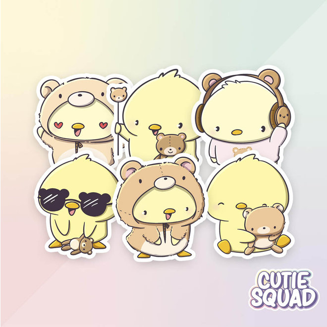 Sticker set -  Teddy Ducks