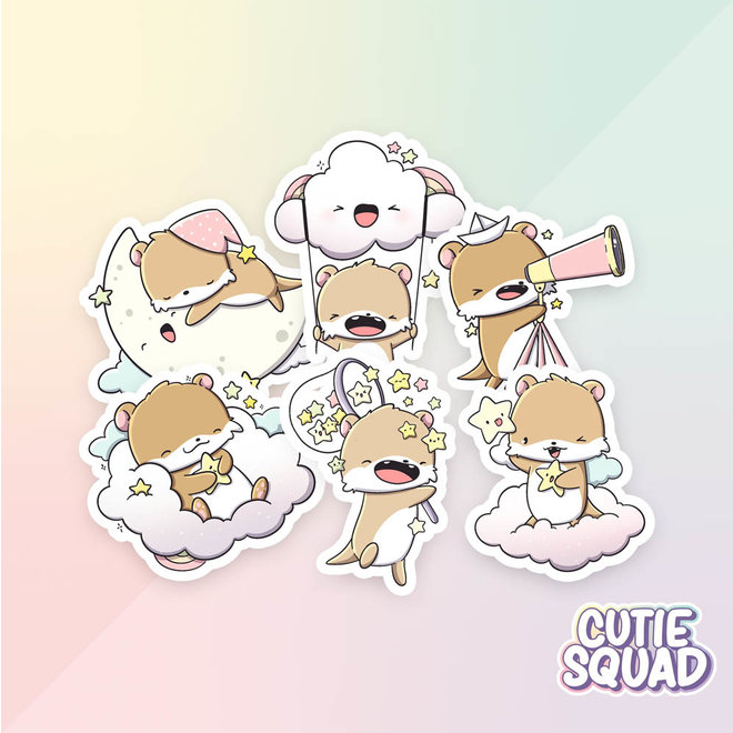 Sticker set - Cloudy Otters