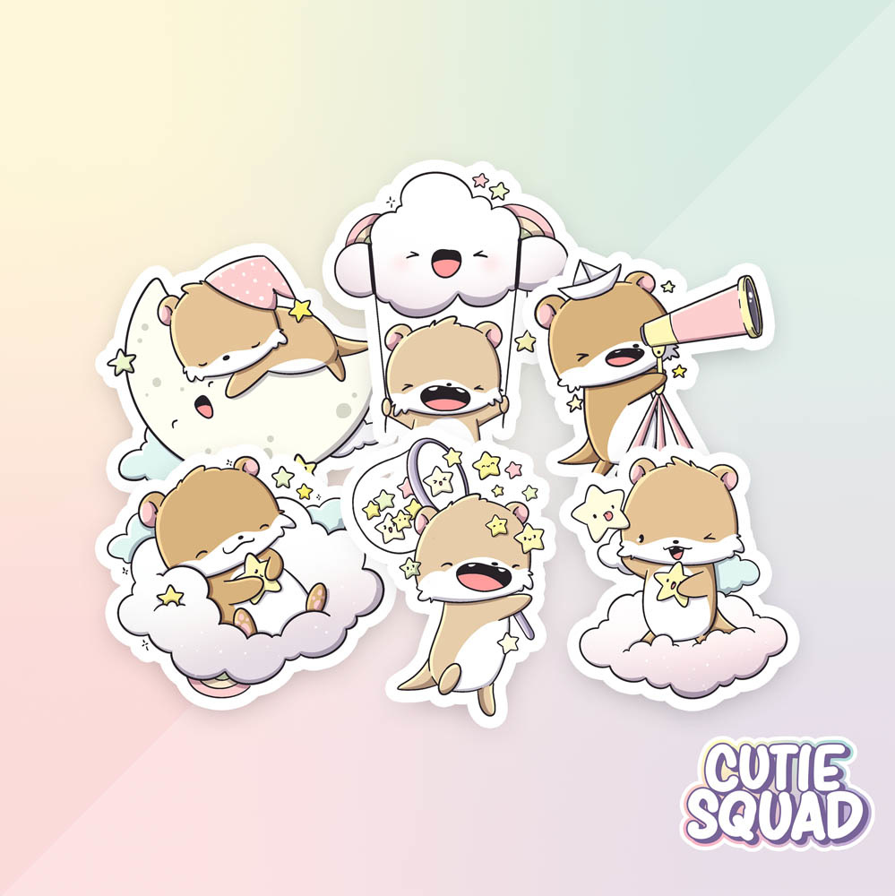 CutieSquad Stickerset Cloudy Otters