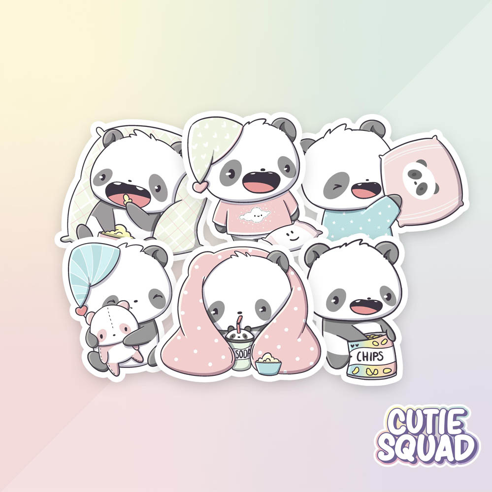 CutieSquad Stickerset Panda Sleepover