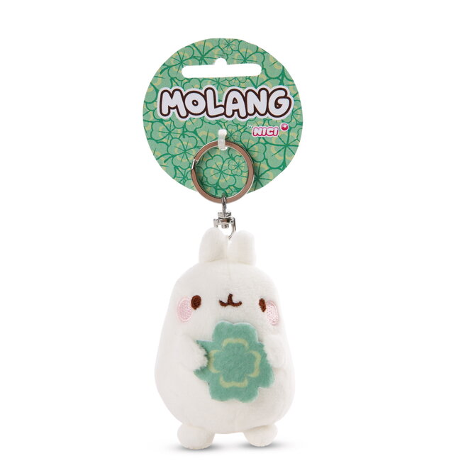 Molang sleutelhanger met klavertje - 8 cm