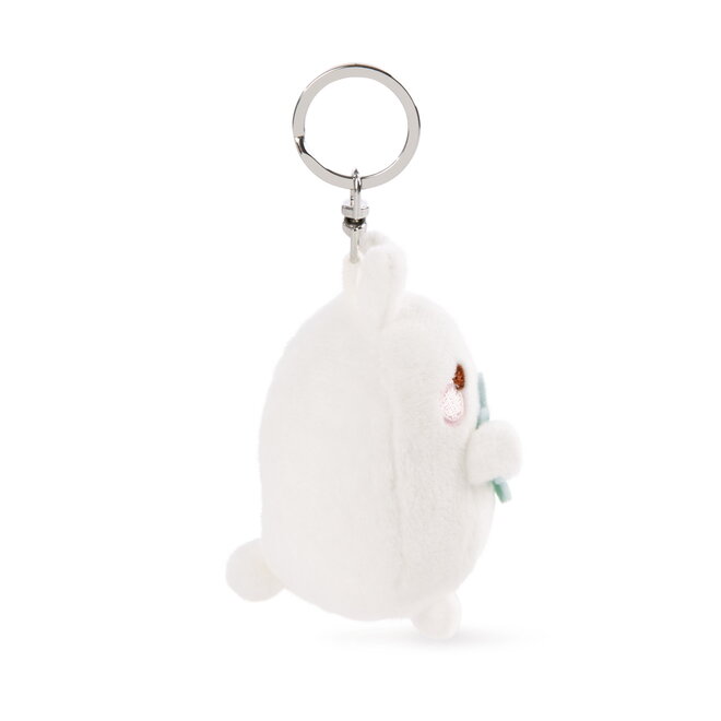 Molang keychain with clover - 8 cm