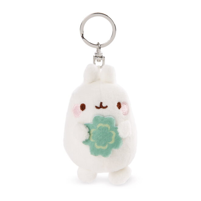 Molang sleutelhanger met klavertje - 8 cm