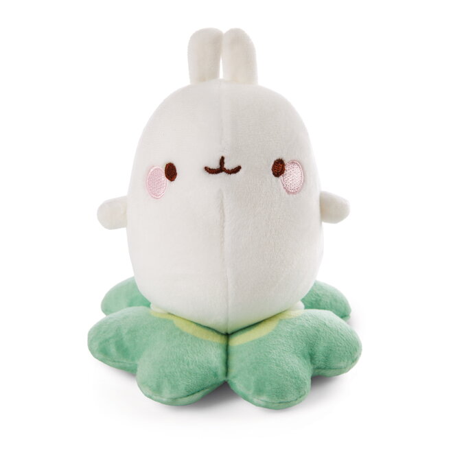 Molang plushie on cloverleaf - 12 cm