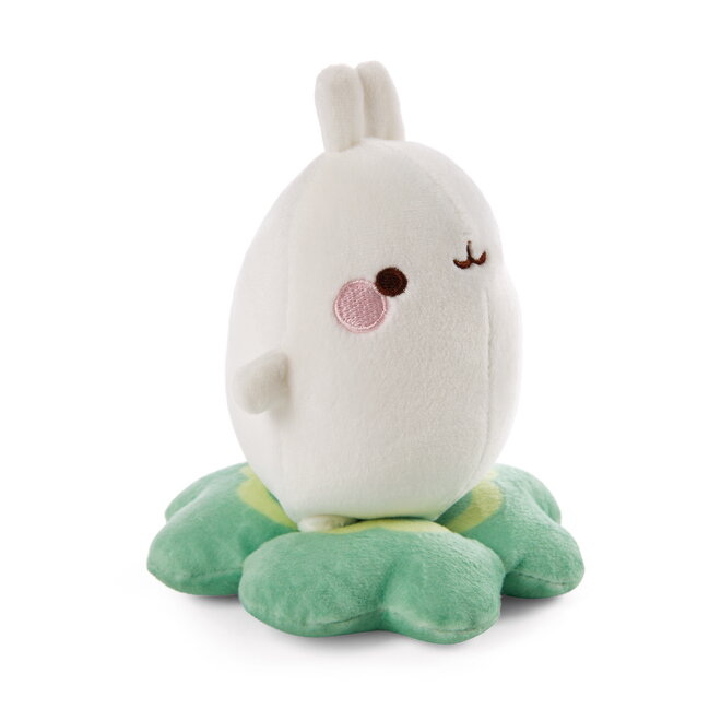 Molang plushie on cloverleaf - 12 cm