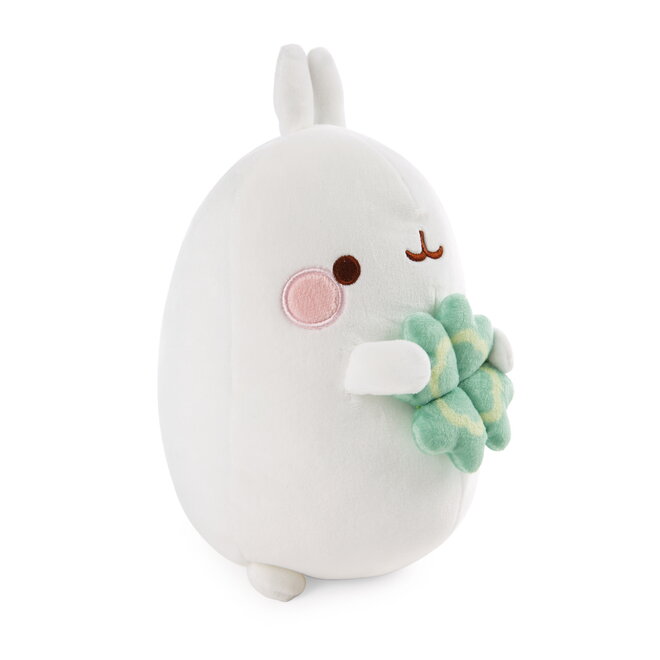 Molang knuffel met klaver - 16 cm