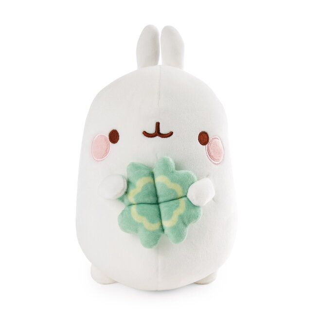 Molang knuffel met klaver - 16 cm