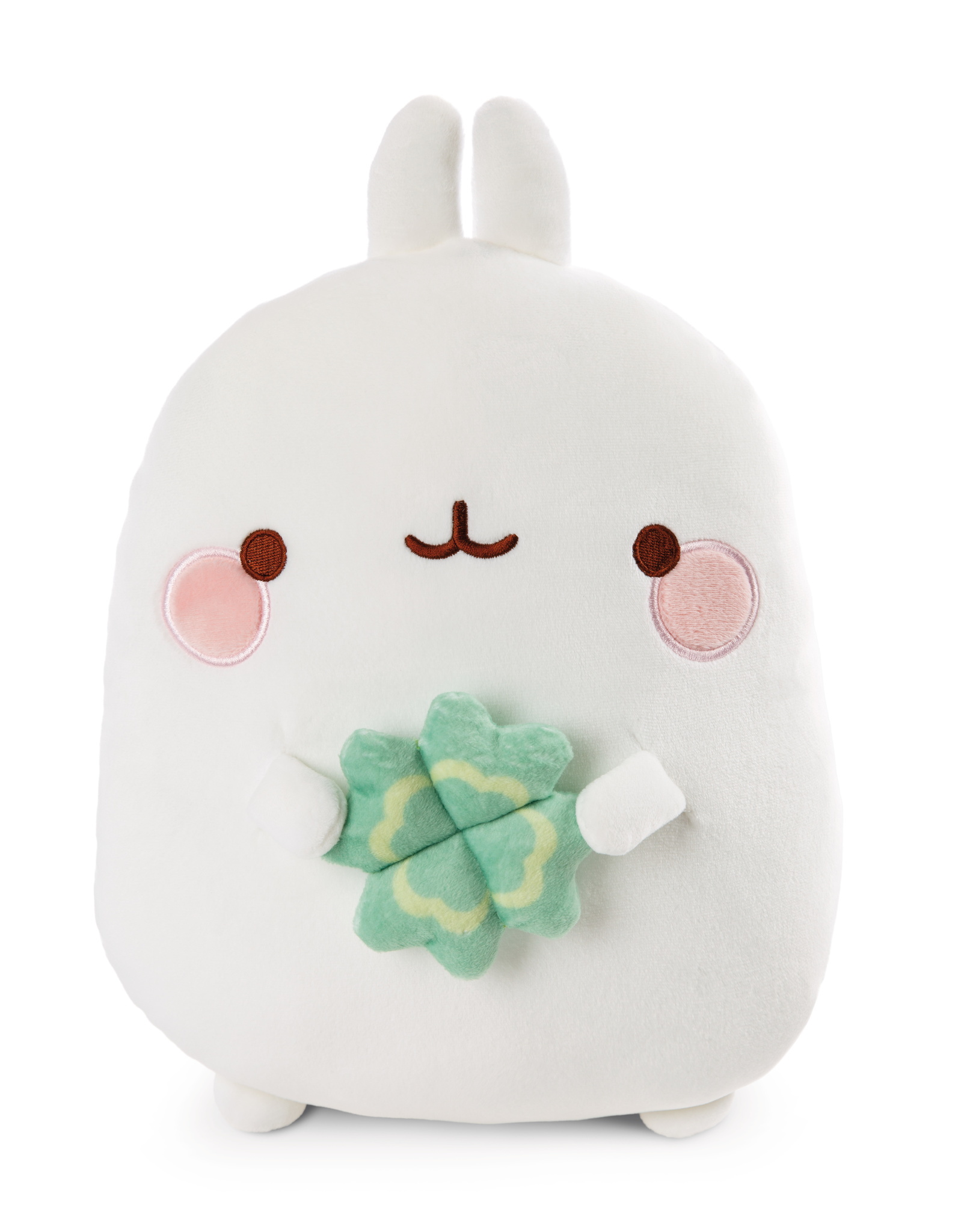 Molang Molang gevormd kussen met klaver 30 x 23 cm