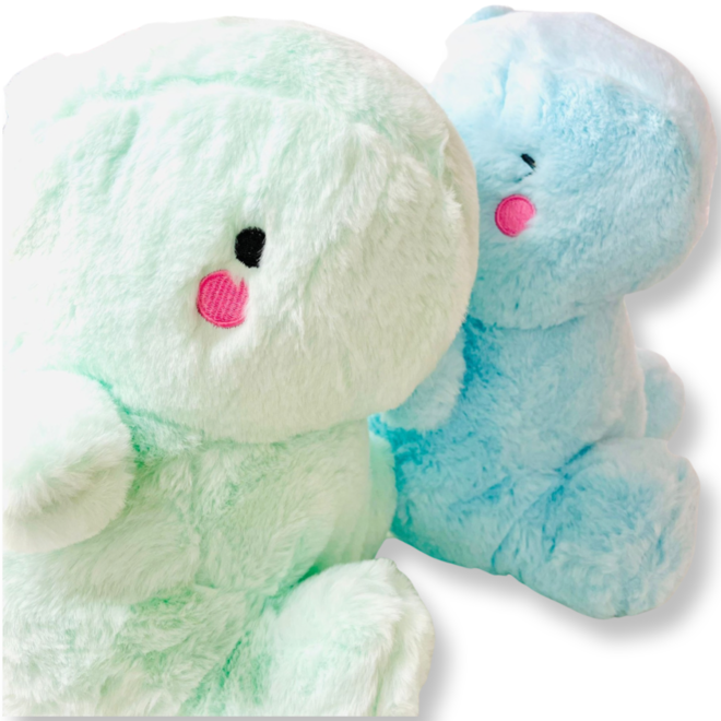 Yabu Fluffy Dino Blue knuffel - 27 cm