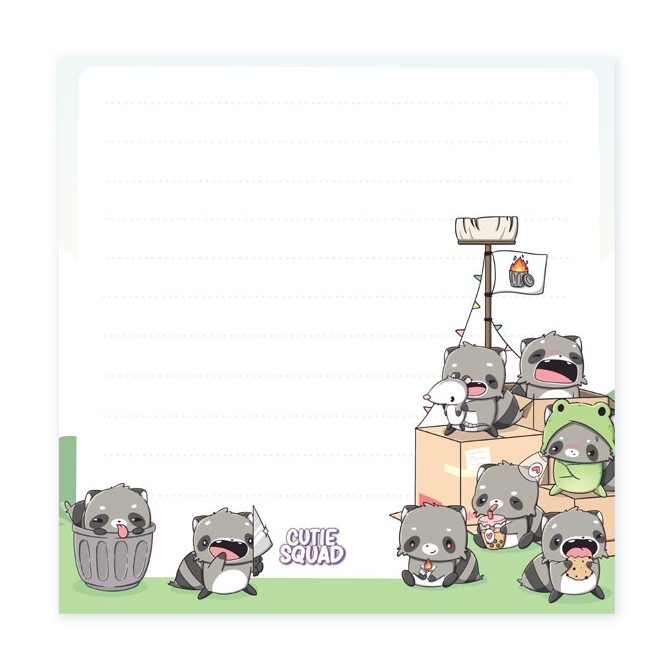 CutieSquad Sticky Notes - Raccoons