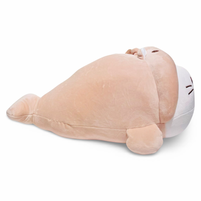 2 face animal plushie seal with bear hat - 40 cm