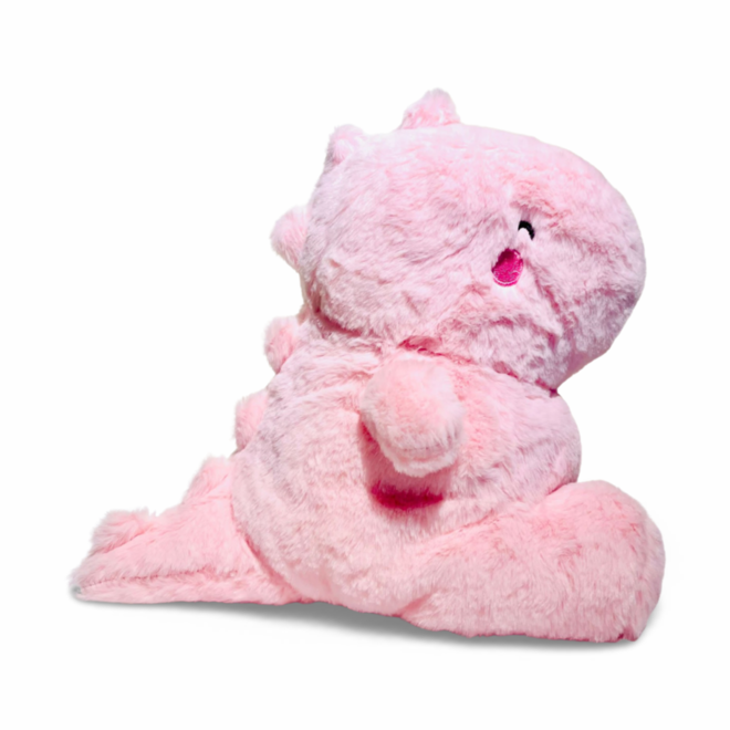 Yabu Fluffy Dino roze knuffel - 27 cm