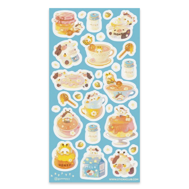 Sticker sheet - Kawaii Milk and Honey