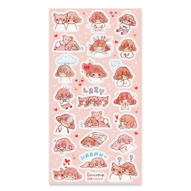 Sticker sheet - Lazy Days