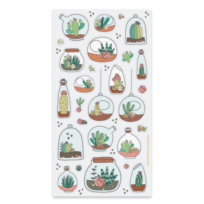 Sticker sheet - Succulents in Bottles