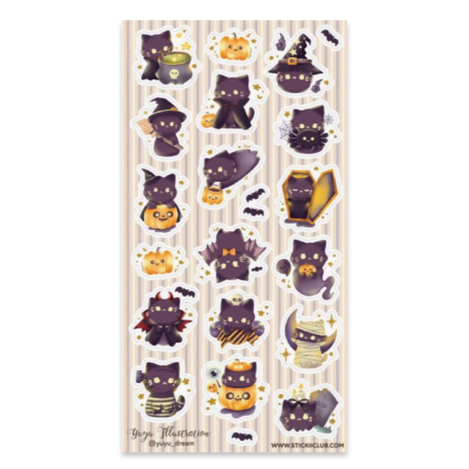 Sticker sheet - Halloween Black Cats