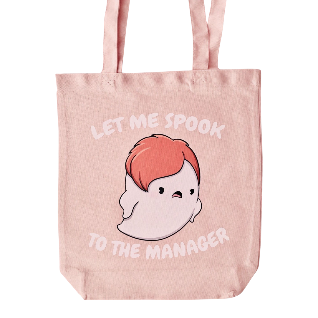 Yuki the Ghost Totebag Let me spook to the manager (diverse kleuren)