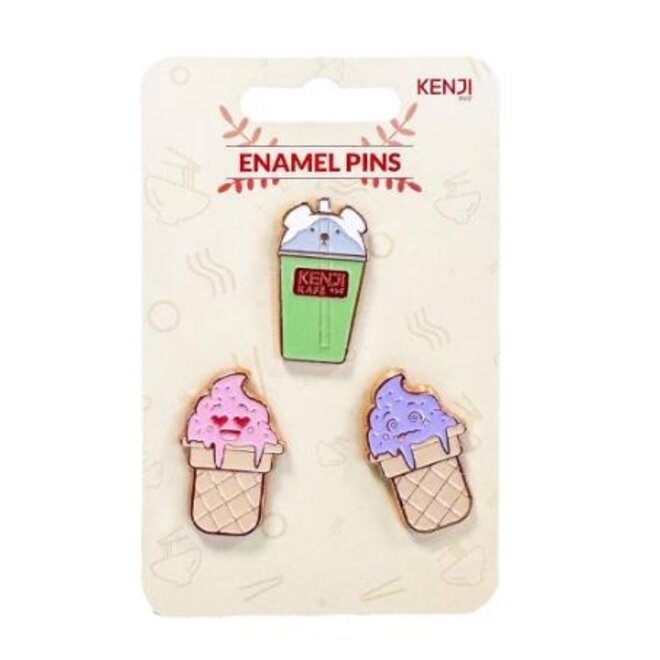 Set pin badges 3 pieces - Kafe