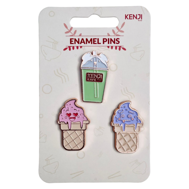 Set pin badges 3 pieces - Kafe