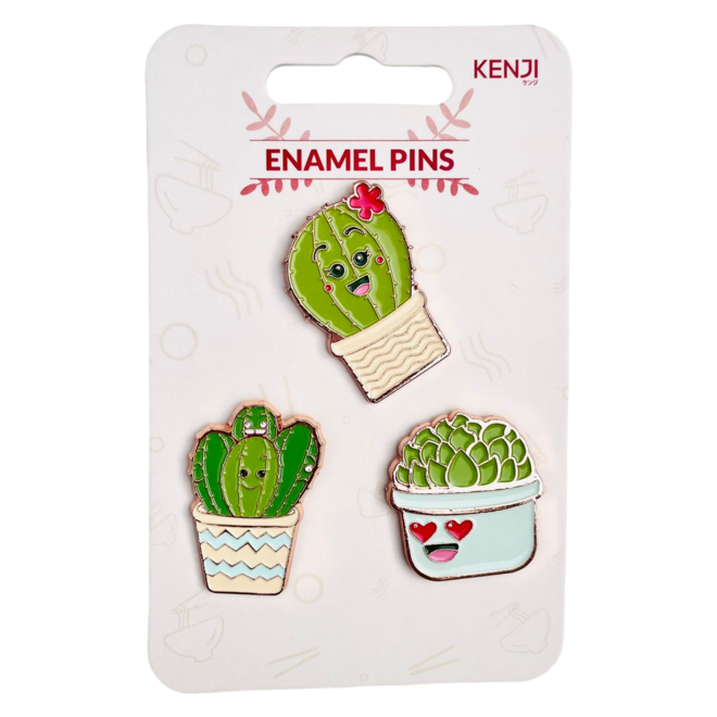 Driedelige set pins - Cactus