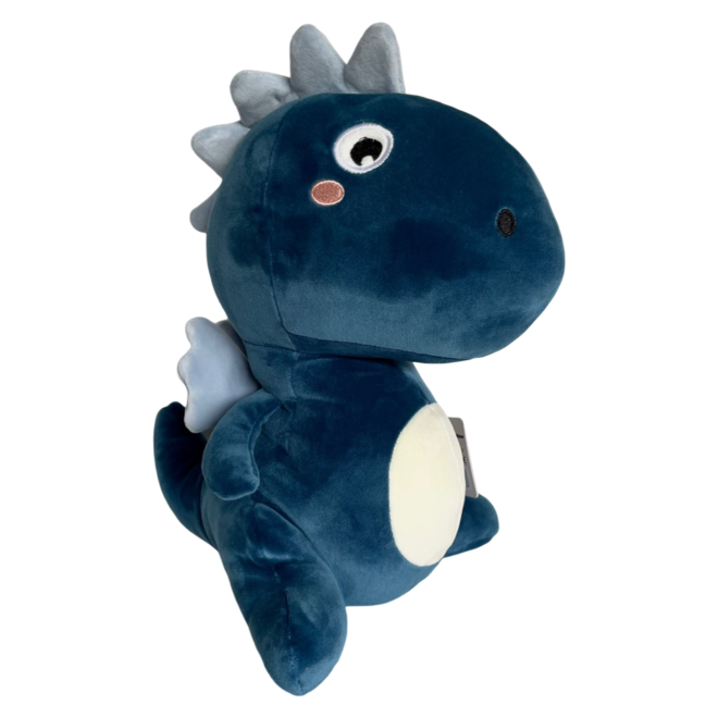 Draak dino knuffel - 35 cm - blauw